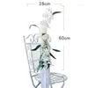Decorative Flowers White Artificial for Home Garden Decoration Romantic Wedding Favor Fake Plants Flower Wall Welcome Sign Guest Card Decor