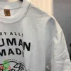 Camisetas para hombre, camiseta hecha por humanos, Nigo Christmas Polar Bear, doble pato volador, camisetas holgadas de algodón y bambú de manga corta para parejas