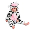 Babykleding herfst en winter warm flanel baby romper pak koe diermodellering pyjama's kinderen klimmen kleding