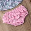 Completi di abbigliamento 0-24M Neonata Fenicottero Set di vestiti Set da spiaggia Summer Crop Top e pantaloncini con volant Abiti adorabili carini