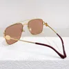 Tasarımcı metal çerçeve güneş gözlüğü 1322 erkek açık kahverengi lensler metal bacak ince çerçeve güneş gözlüğü kadın donanım moda marka gözlükleri