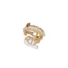 Cluster Rings Small Simple Design Chain Pearl Multi-layer Opening Ring Personality Fashion Delicate Adjustable Size Accessories.