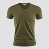 Mens TShirts T Shirt Pure Color V Collar Short Sleeved Tops Tees Men TShirt Black Tights Man Fitness For Male Clothes 230529