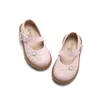 Flache Schuhe Mädchen Echtes Leder Kinder Schöner Schuh 2023 Frühling Schwarz Mary Jane mit Blumen Kinder Gute Qualität Lager
