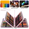 أكياس تخزين L 200 فتحات قلم رصاص ملونة مع سحاب 4 طبقات أكسفورد حقيبة محمولة محمولة محمولة السعة كبيرة