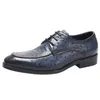 Motif d'autruche hommes chaussures habillées en cuir véritable hommes luxe mariage oxford chaussure noir bleu à lacets bout carré chaussures formelles hommes