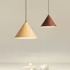 Pendant Lamps Modern Wood Color Light Led Hanging Lamp Fixture Japanese Restaurant Bar Living Room El Decor Suspension Metal