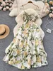 Casual Dresses 2023 Summer Romantic Flower Print Holiday Party Dress Women's P230530