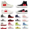 Scarpe di tela Casual chuck taylors high low all star comme des garcons PLAY Nero bianco Grigio Blu Rosso Intersuola Sneakers sportive classiche