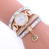 Montres-bracelets 100 pcs/lot 918022 grand pendentif Diomand enroulé autour du bracelet de montre Long cuir Quartz élégance en gros