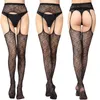 Calzini da donna Collant sexy Calze alte elastiche senza cavallo Lingerie Reggicalze Collant a rete Cavallo aperto