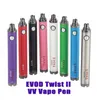 1600mah Evod Twist 2 Ego C Twist II Vision Spinner vape 펜 배터리 가변 전압 조정 가능한 모드는 510 스레드 클리어 이저 시작 키트