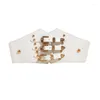Cinture Cintura con camicia decorativa Piumino da donna Rivetti elastici Fascio Vita Cintura larga Stretto punk