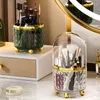 Storage Boxes 360° Rotating Makeup Brush Pen Holder With Lid Dustproof Desktop Cosmetic Organizer Lipstick Box Office Pencil Container