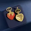 Retro Luxury Strawberry Charm and Necklace Ear Drop Stud Fashion Letter Earings for Women