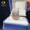 Роскошные драгоценные кольца 925 стерлинговой серебряной ювелирные украшения VVS Moissanite Mens Ring