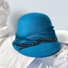 Szerokie brzegowe czapki wiadr hats wiosna moda vintage kobiety wełna wełna fedora kapelusz wiadra kopuła dzwonek bok fela czapki kapelusze czapki kapelusz 230529