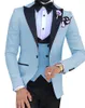 دعاوى الرجال البني البني 3pcs مخصص سراويل السترة Terno Terno Slim Fit Groom حفل زفاف ارتداء المزيج (سروال سترة سترة التعادل)