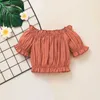 Kleidung Sets Neugeborenen Baby Kleidung Set Schulter Bluse und Rock Sommer Outfit Kleinkind Anzug Für Kinder Mädchen