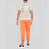 Men's Rainbow Mesh See Through Fishnet T Shirt New Short Sleeve Transparent Tshirt Homme Hip Hop Streetwear Camisetas 5XL