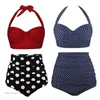 Damen-Bademode 425E Zweiteiliges Bikini-Set für Damen, Bügel, Neckholder, bauchfreies Oberteil, hoher Taillenbund