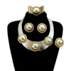 Halsbandörhängen Set smycken för afrikanska kvinnor brasilianska choker enorma fina lyxbrudpartier FHK13255