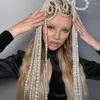 Saç klipsleri DIY Simüle İnci Uzun Püskül Zincirler Kadınlar İçin Düğün Takı Lüks İnci Kafa Pin Meapwear
