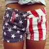 Short en jean imprimé drapeau américain pour femmes, vêtements d'été en bas, taille haute, P230530