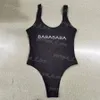Lettres femmes maillot de bain noir rembourré dos nu maillots de bain une pièce rembourré maillot de bain charmant plage maillot de bain