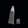Высокий перепел 5 мл 10 мл пустого глянцевого контейнера для губ прозрачные трубки сжимают прозрачные пластиковые пустые.