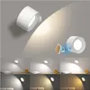 LED -väggkonce, 24led dimbar vägglampa laddas, beröringskontroll, magnetisk boll 360 ° rotation trådlösa väggljus för läsning av studie garderob nattljus