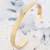 Brazalete con patrón geométrico de personalidad para mujeres y hombres, pulsera con apertura de acero inoxidable, moda Retro, joyería de mano ancha, regalo de fiesta