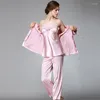 Women's Sleepwear Women Silk Satin Pajamas Pyjama Sets Pijamas Sexy Robes Bathrobe Nightgown Longue Femme Night Gown