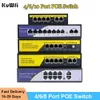 Steuerung Kuwfi POE Switch 48V Network Smart Ethernet Switch Support IEEE802.3AF/AT IEEE802.1D für IP -Kamera/drahtlose AP/Poe Camer