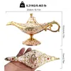 Decoratieve objecten Beeldjes 22cm Elegant Vintage Metaal Gesneden Aladdin Lamp Verlichting Thee Olie Pot Decoratie Figuren Saving Collection Arts Craft Gift 230530