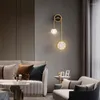Lampes murales Projecter Light lampe de position debout Boule de verre en verre bois moderne
