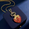 Retro Luxury Strawberry Charm and Necklace Ear Drop Stud Fashion Letter Earings for Women