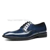 Nova chegada Luxo Derby Dress Shoes Men Lace Up Up de alta qualidade Formal Business Designer Style Blue preto 38-46 Male Oxford Shoes