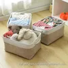 Basket Fabric Storage Basket Foldable Linen Storage Box for Nursery Home Collapsible Canvas Shelf Basket Wardrobe Bedroom Organizers