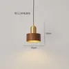 Pendant Lamps Walnut All Copper Handmade Retro Wood Art LED Small Chandelier Bedroom Bedside Study Porch Light