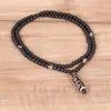 Pendant Necklaces Black Matte Beads Nine Eye Fashion Jewelry Necklace Men's Christmas Gift