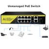 Kontroll Ienron 11Port Poe Full Gigabit Switch 52V 8 Port Poe+2 Uplinks+1 SFP 1000Mbps AI Smart Ethernet Switch för IP -kamera/WIFI -rutt