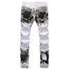 Herren-Jeans, hochwertige Drucke für Herren, weiße Jeans, Slim-Fit-Stretch-Denim-Hose, Camouflage-Jeans, lässige Jeans, Street-Fashion-Jeans, Hose 230529