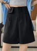 Shorts femininos de verão alta cintura mai fêmea feminina de cor sólida moda de moda ladra preto verde laranja laranja feminina