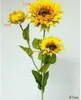 Decorative Flowers 10pcs Artificial 3Heads Sunflower Fake Flower Simulation Plant Bonsai Wedding Decoration INS Wind Home Flores