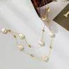 Catene in acciaio inossidabile 316L a doppio strato grande collana di perle per le donne Trend Girls impermeabile catena di gioielli regalo di nozze per feste