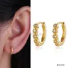 Ohrstecker, runde Mini-Creolen, Silber 925 100, Unisex, 18 Karat Gold, für Damen, kleiner Ohrknochen, Nageldiamant, imitiert Piercing-Juwelen J230529