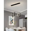 Kroonluchters led dineren kroonluchter eenvoudige moderne minimalistische lijnen Noordse tafel licht creatieve balk teller lange strip designer lampen