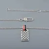 designer jewelry bracelet necklace ring rectangular rhombic checkered drop glue red black color pendant couple clavicle sweater chain
