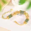 Charm Bracelets Original Hetian Jade Antique Bracelet Creative All-Match Auspicious Fu Character Female Temperamental